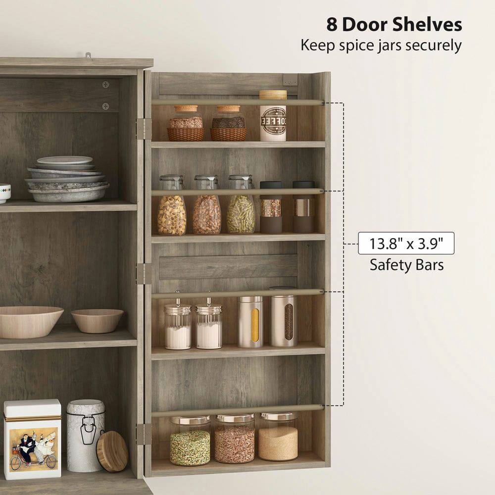 8 Door Shelves  
Keep spice jars securely  

13.8" x 3.9"  
Safety Bars