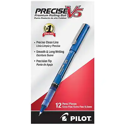 PRECISE V5 Premium Rolling Ball
Punta Rodante de alta Calidad #1
- Precise Clean Line
Línea Limpia y Precisa
- Smooth & Long Writing
Escritura Suave
- Precision Tip
Punta de Aguja
12 Pens/Piezas
Extra Fine/Extra Fino/0.5mm
PILOT
