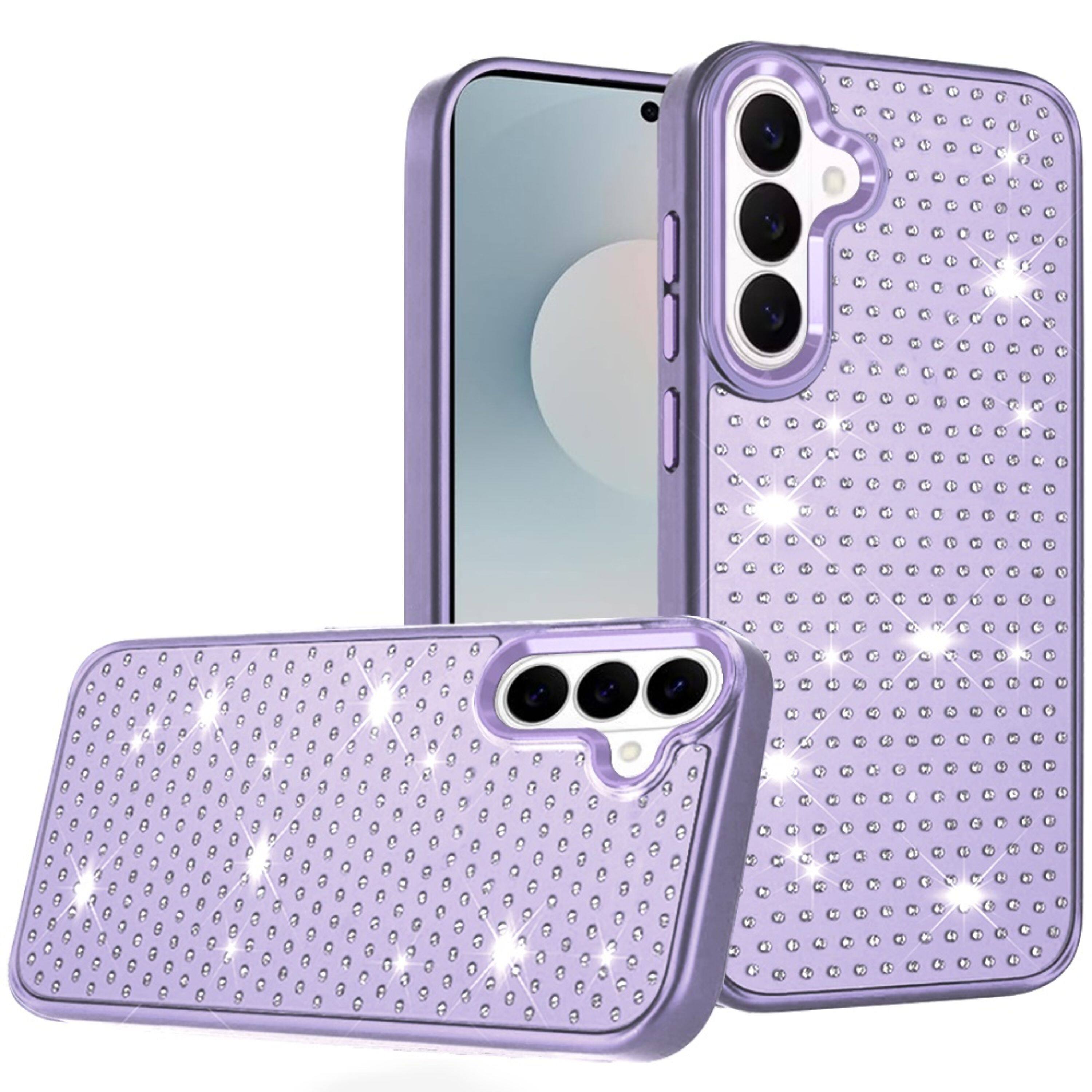 Kitcheniva - Rhinestone Crystal Chrome Edge Case With Tempered Glass For Samsung S26 Plus - Purple price history on PriceWatchPro