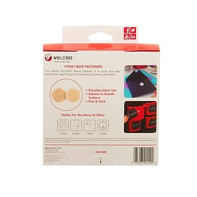 VELCRO STICKY BACK FASTENERS

The classic VELCRO® Brand fastener is a quick and easy solution for organizing and connecting frequently used items.

- Everyday Indoor Use
- Adheres to Smooth Surfaces
- Peel & Stick

Perfect for the Home or Office

1. Clean
2. Peel
3. Stick
4. Open

SPEC. NO. 75987 90142