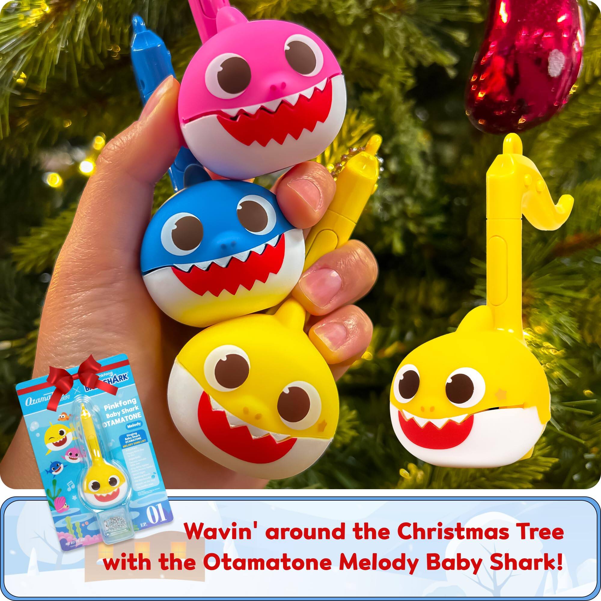 Aaa AN oning THARK Pinkfong Shark Baby TAMATONE O - - A - 1 DE 01 Wavin' around the Christmas Tree with the Otamatone Melody Baby Shark!