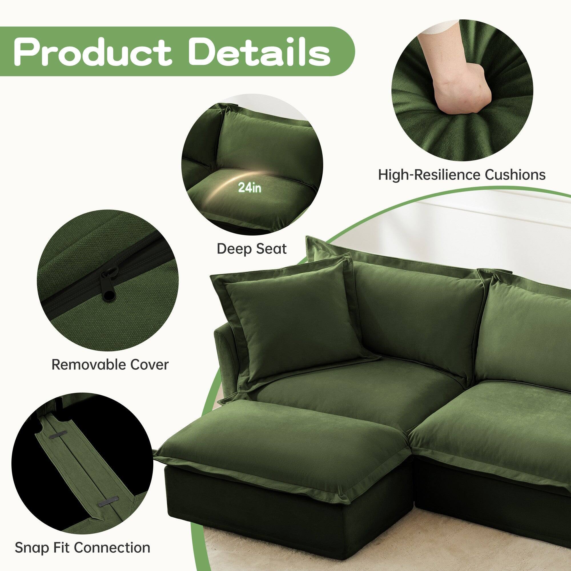Product Details

- 24in High-Resilience Cushions
- Deep Seat
- Removable Cover
- Snap Fit Connection