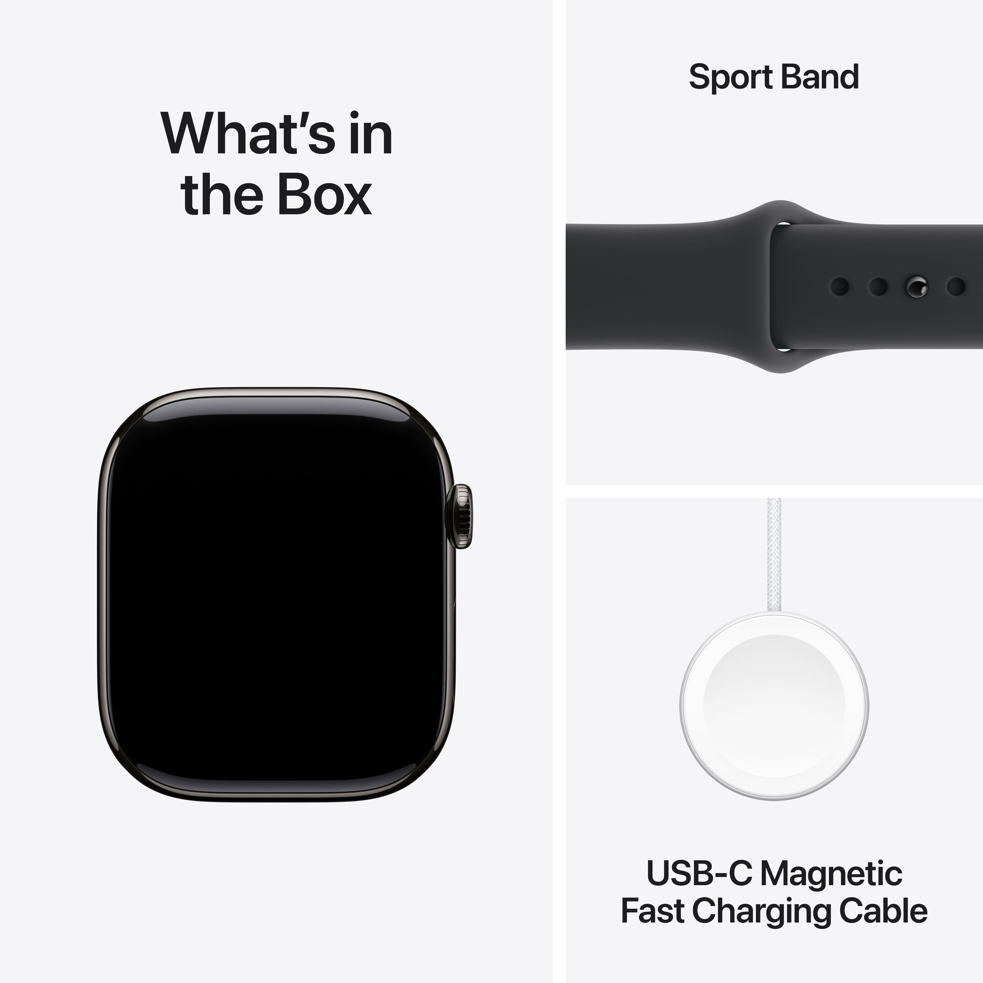 What's in the Box
Sport Band
USB-C Magnetic Fast Charging Cable
