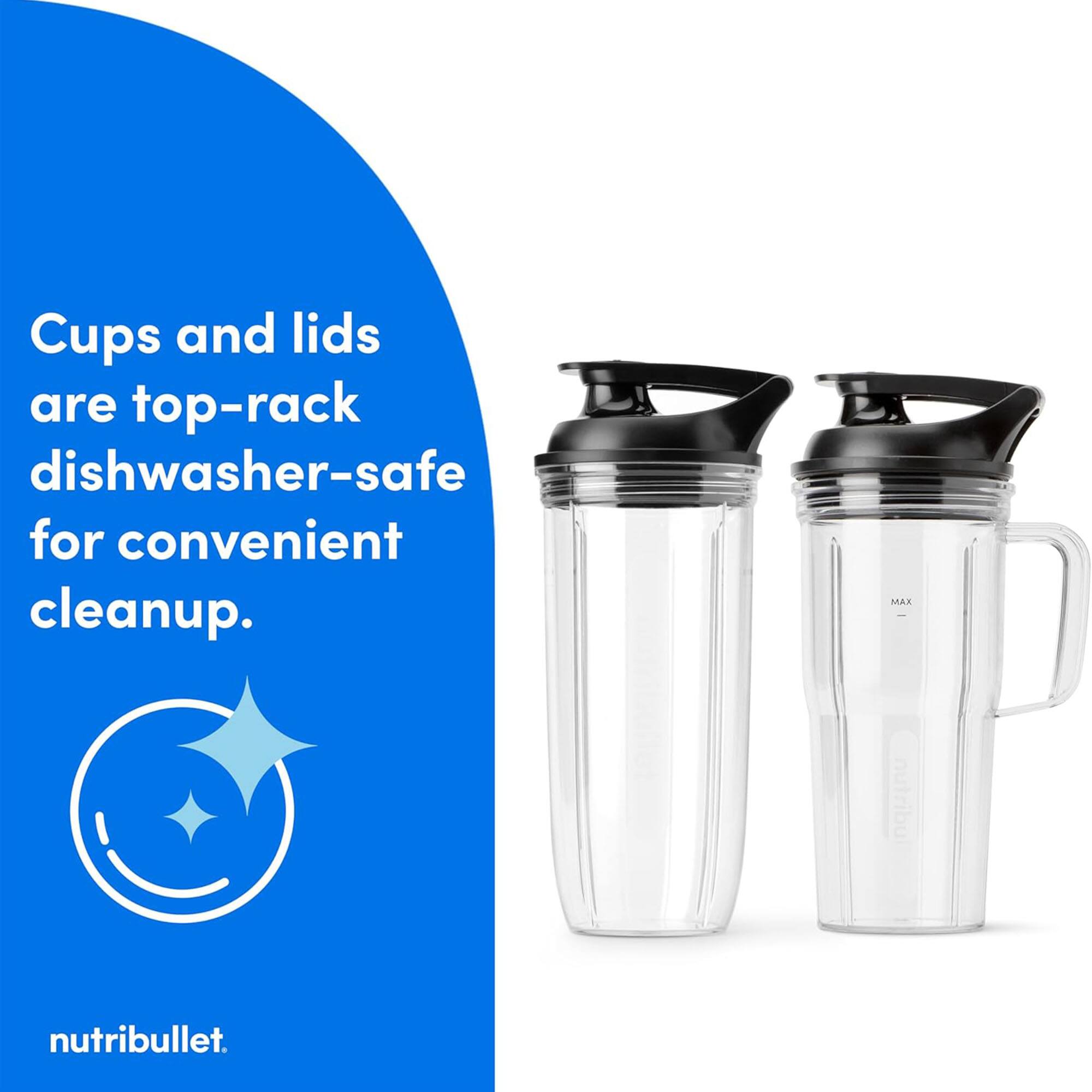 Cups and lids are top-rack dishwasher-safe for convenient cleanup. MAX nutribullet.