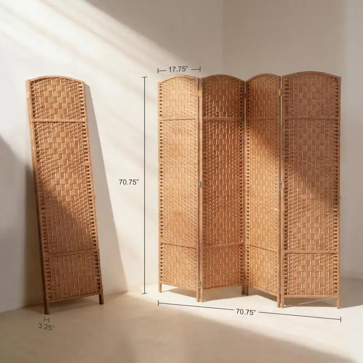 Divivder PULUZ Room Divider 4 Panel, 6FT Tall Folding Privacy Screen ...