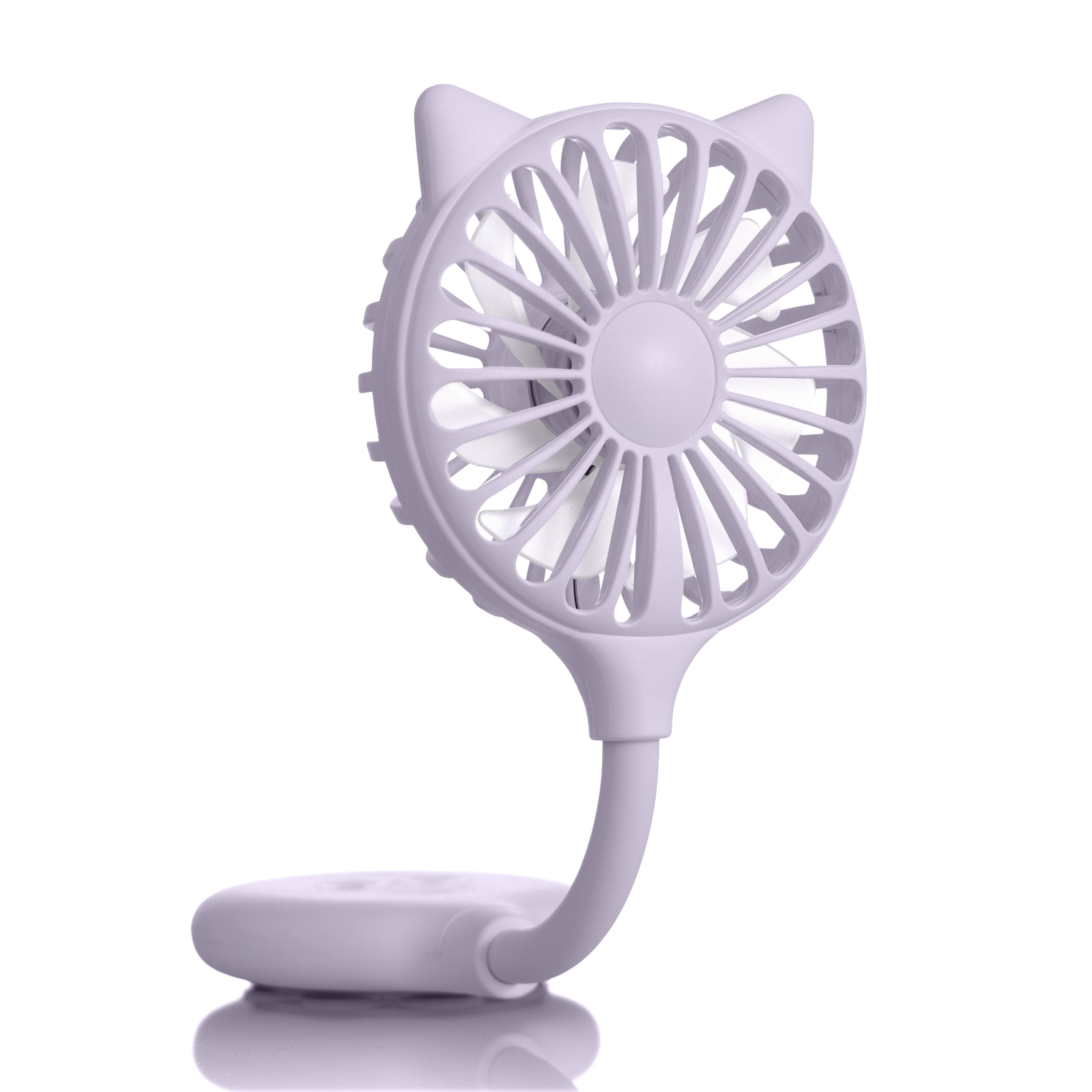Zadro - Hands-Free Cat Ears Beauty Fan - Stylish Portable Cooling Solution - Lavender