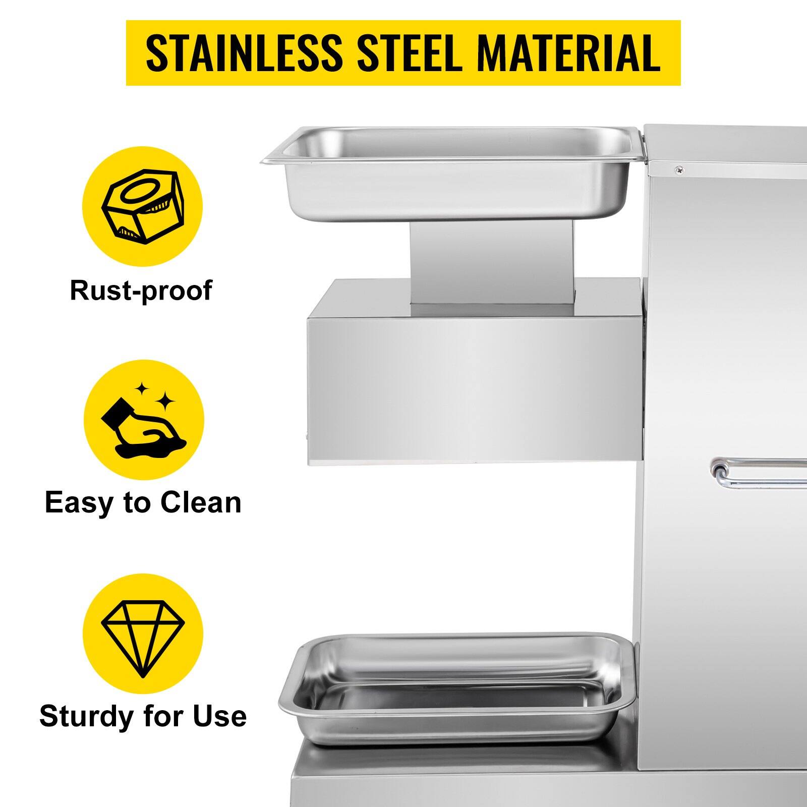 STAINLESS STEEL MATERIAL

- Rust-proof
- Easy to Clean
- Sturdy for Use