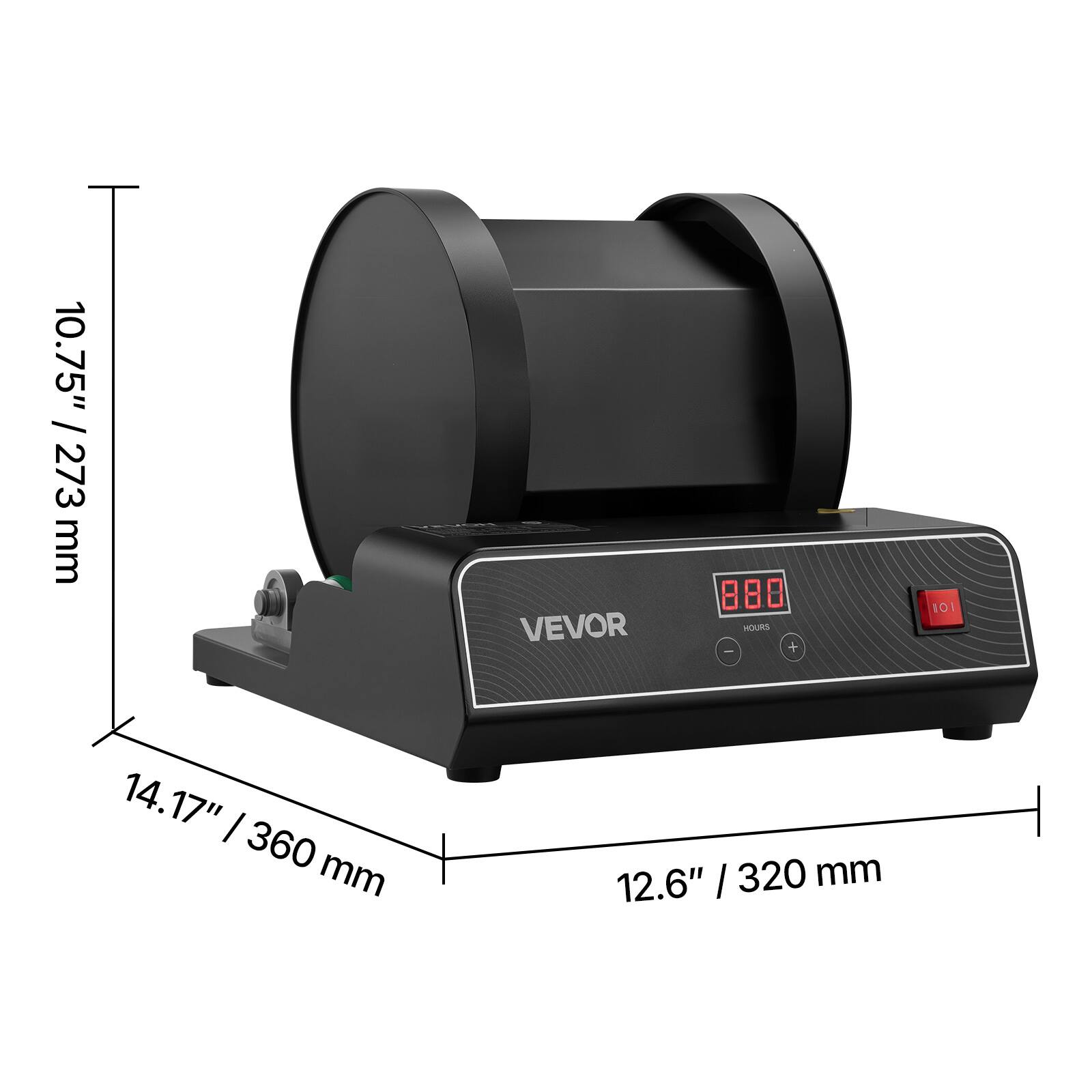 10.75" / 273 mm  
VEVOR 880 HOURD  
14.17" / 360 mm  
12.6" / 320 mm