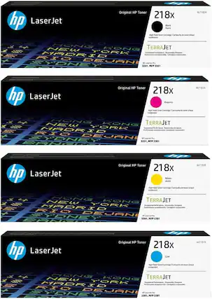hp LaserJet Original HP Toner 218x Black
W2180X
Carteuche de toner haut rendement
TERRAJET
Excellente performance, Conception responsable
HP LaserJet Pro 3201, MFP 3301
hp LaserJet Original HP Toner 218x Magenta
W2183X
Carteuche de toner haut rendement
TERRAJET
Excellente performance, Conception responsable
HP LaserJet Pro 3201, MFP 3301
hp LaserJet Original HP Toner 218x Yellow
W2182X
Carteuche de toner haut rendement
TERRAJET
Excellente performance, Conception responsable
HP LaserJet Pro 3201, MFP 3301
hp LaserJet Original HP Toner 218x Cyan
W2181X
Carteuche de toner haut rendement
TERRAJET
Excellente performance, Conception responsable
HP LaserJet Pro 3201, MFP 3301