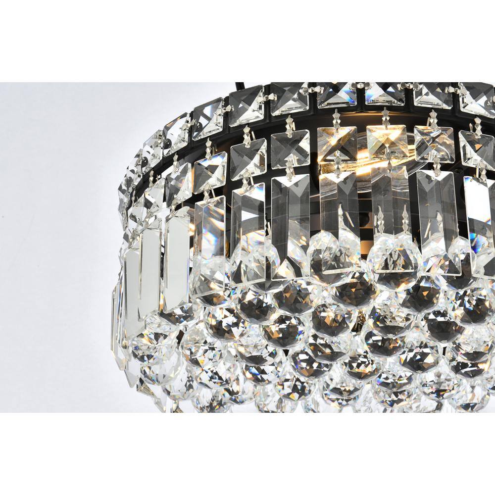 Alt View 1. Elegant Lighting - Maxime 12 inch black flush mount - Black And Clear.