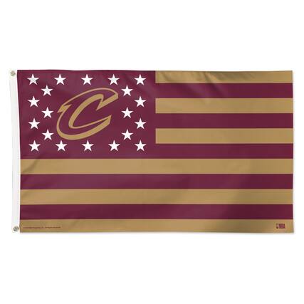 Front. WinCraft - Cleveland Cavaliers 3' x 5' Single-Sided Deluxe Patriotic Stars & Stripes Flag - Multicolor.