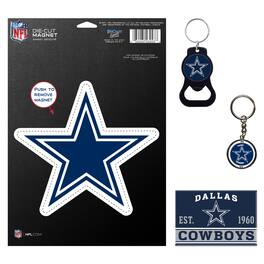 WinCraft - Dallas Cowboys 4-Pack Key Rings and Magnets Set - Multicolor