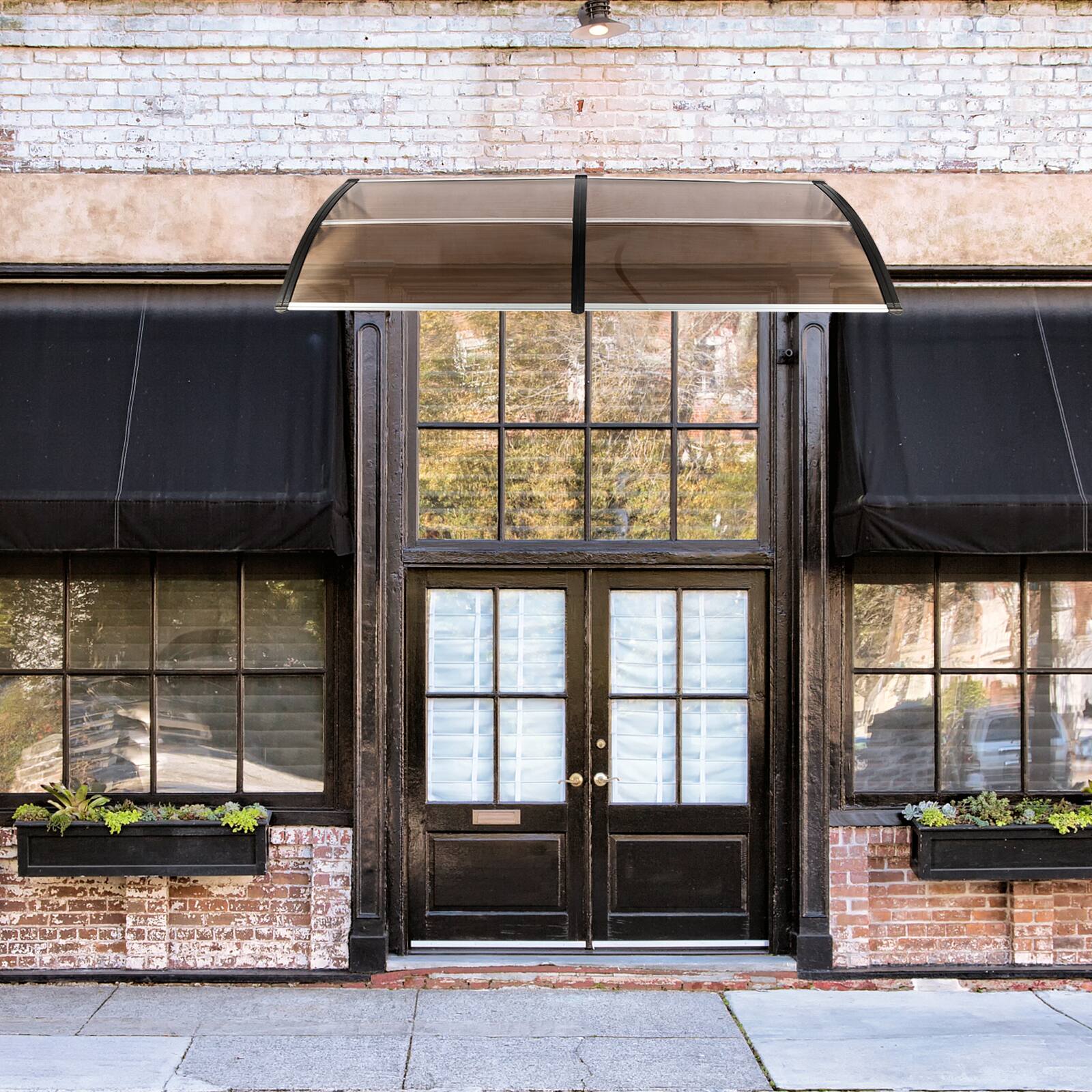 Angle. Winado - 40"x 80" Window Awning Canopy, Polycarbonate Front Door Patio Cover for UV, Rain, Snow & Sunlight Protection.