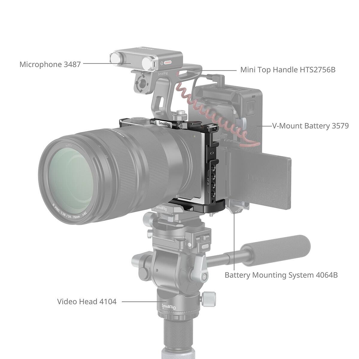 Microphone 3487  
Mini Top Handle HTS2756B  
V-Mount Battery 3579  
Battery Mounting System 4064B  
Video Head 4104