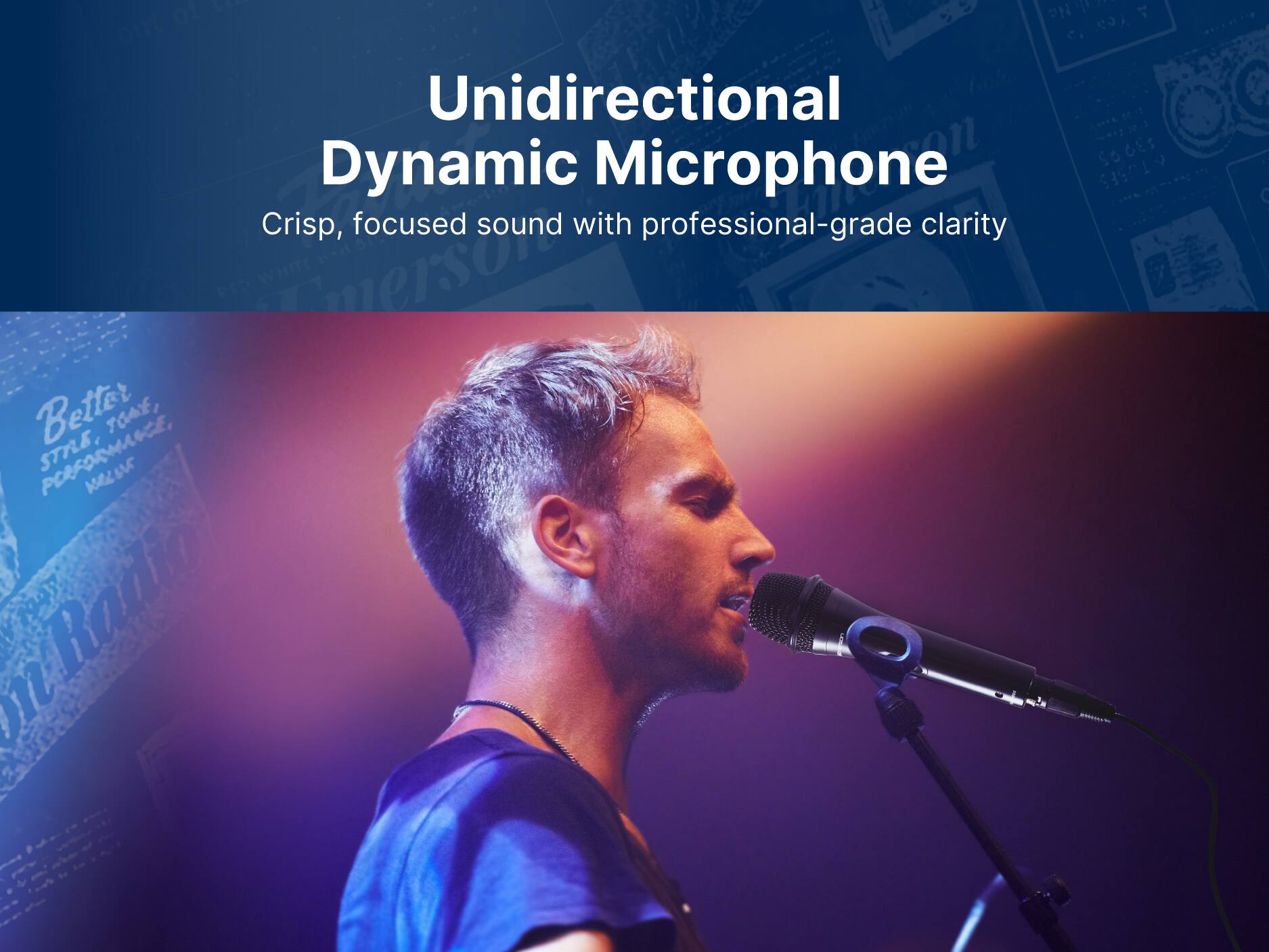 No 7 C. Yea Unidirectional Dynamic Microphone on SOGES So TUSFS 9 Crisp, focused sound with professional-grade clarity merscu WHITE Better TOAE, STRLE, PORFORMANCE, r A Rato U .