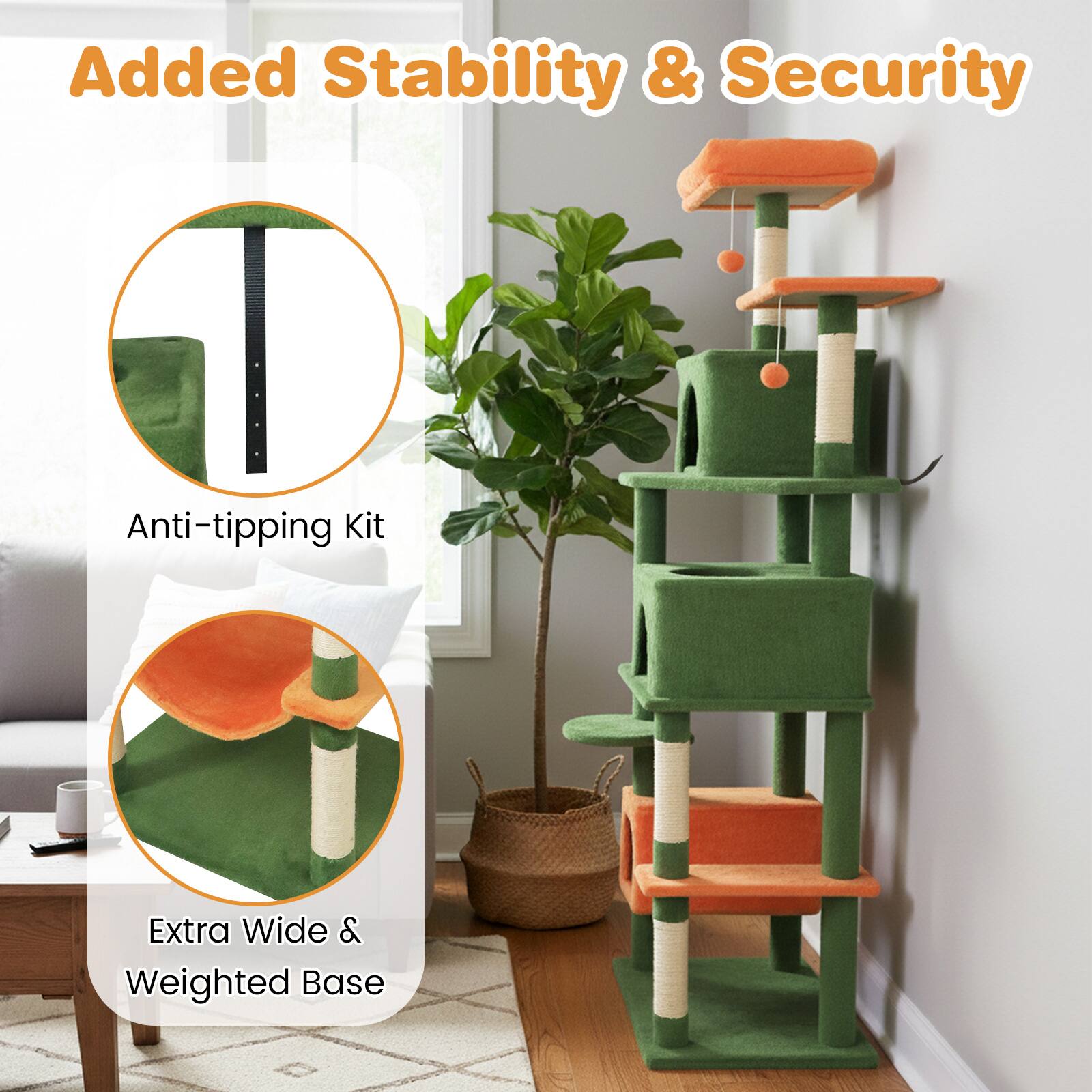 Added Stability & Security

- Anti-tipping Kit
- Extra Wide & Weighted Base
