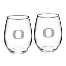 Jardine - Oregon Ducks 21oz. 2-Piece Stemless Wine Glass Set - Multicolor