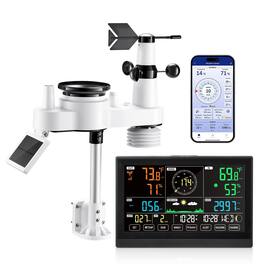 Glintex - Weather Station 7-in-1 Wi-Fi with 7.5" Display, Solar Outdoor Sensor, Rain Gauge, Temp Wind Humidity and Rainfall