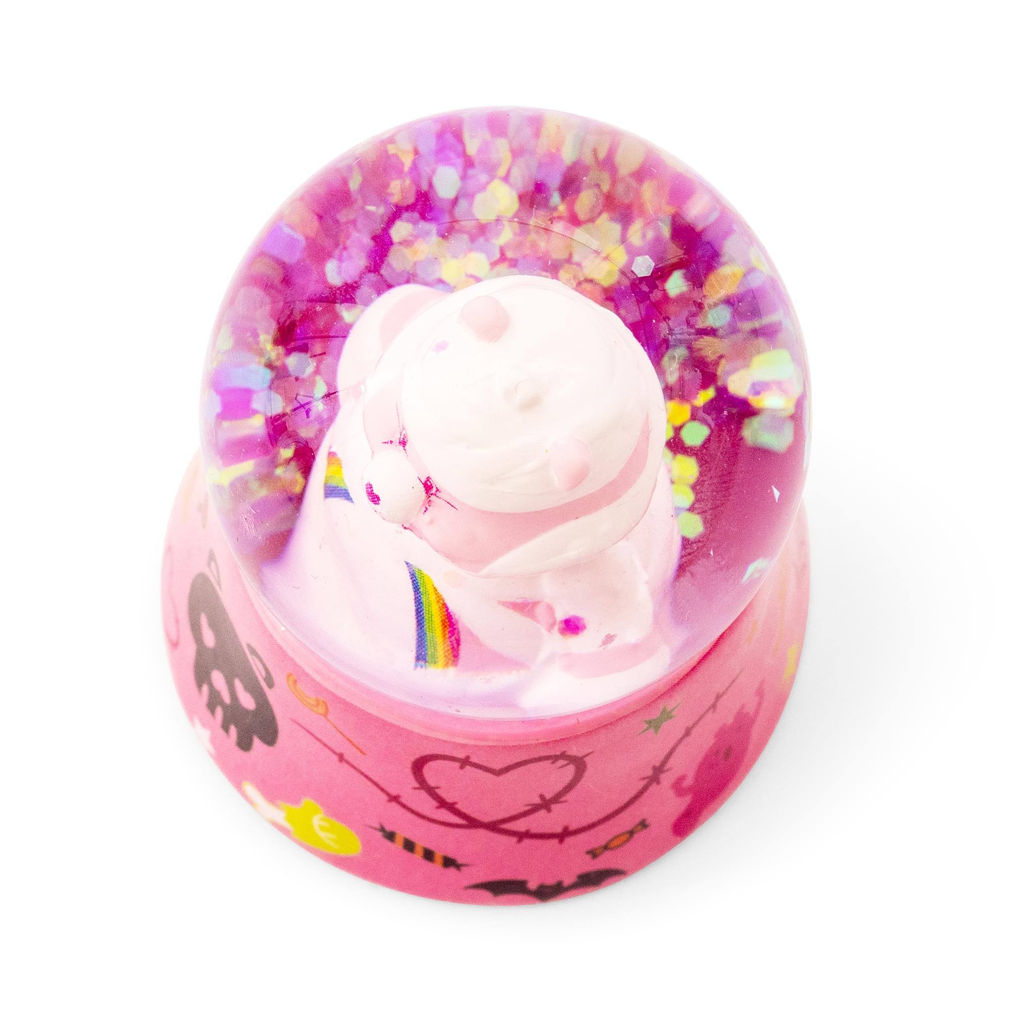 Alt View 2. Silver Buffalo - Care Bears Cheer Bear Mummy 3-Inch Mini Light-Up Snow Globe - Pink.