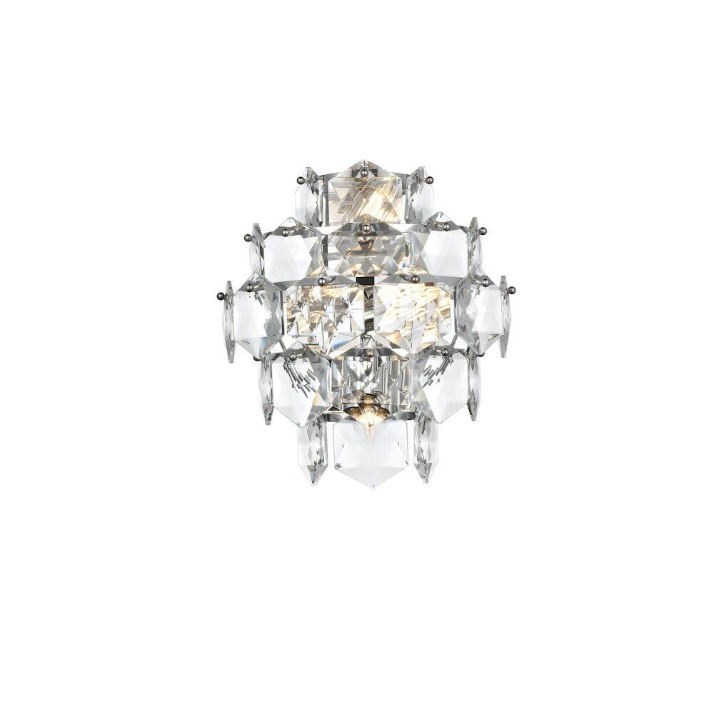 Left. Elegant Lighting - Adaline 14 Inch Wall Sconce In Satin Gold - Satin Gold And Clear.