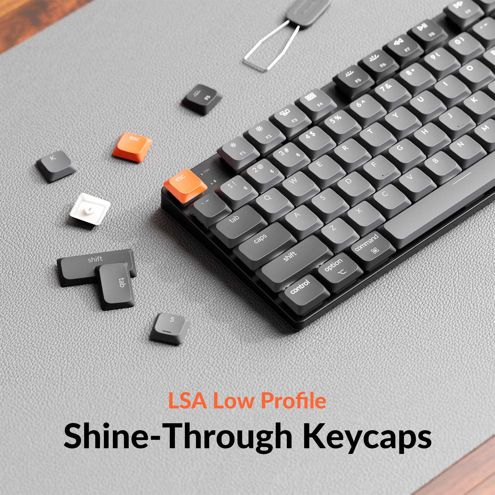 shift esc tab esc -m t g DI - D 01 1   9 F6 o at 8. PS I 7 & 888 U K 14 6A  % Y J 13 5 * T H M 12 4 $ * R G N FL 3# 8 4 E F  2 & - W D V 1! 4 Q S  A x tab Z caps command 8 shift option  control 5 LSA Low Profile Shine-Through Keycaps