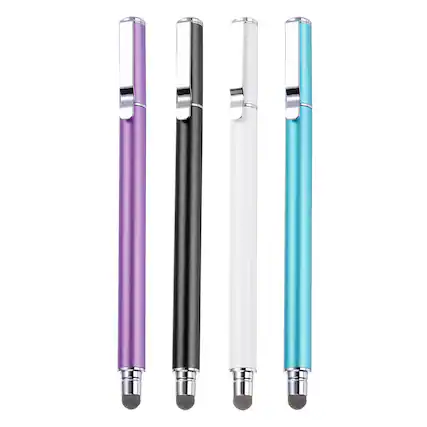 Front. Unique Bargains - 4pcs Stylus Pens for Touch Screens Universal Capacitive Stylus Pencil Sensitivity for Phone Tablet Touch Screen Device - Black Blue Purple White.
