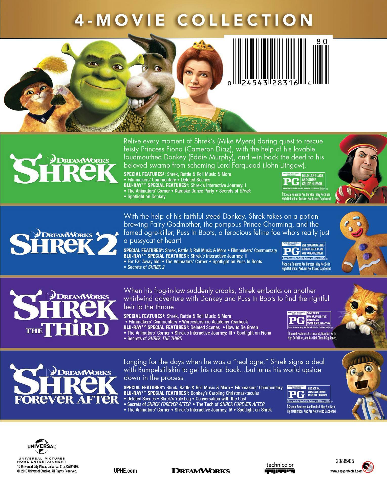 Angle. Shrek: The 4-movie Collection (Anniversary Edition) [Blu-ray].