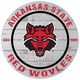 Jardine - Arkansas State Red Wolves 20'' x 20'' Indoor/Outdoor Weathered Circle Sign - White