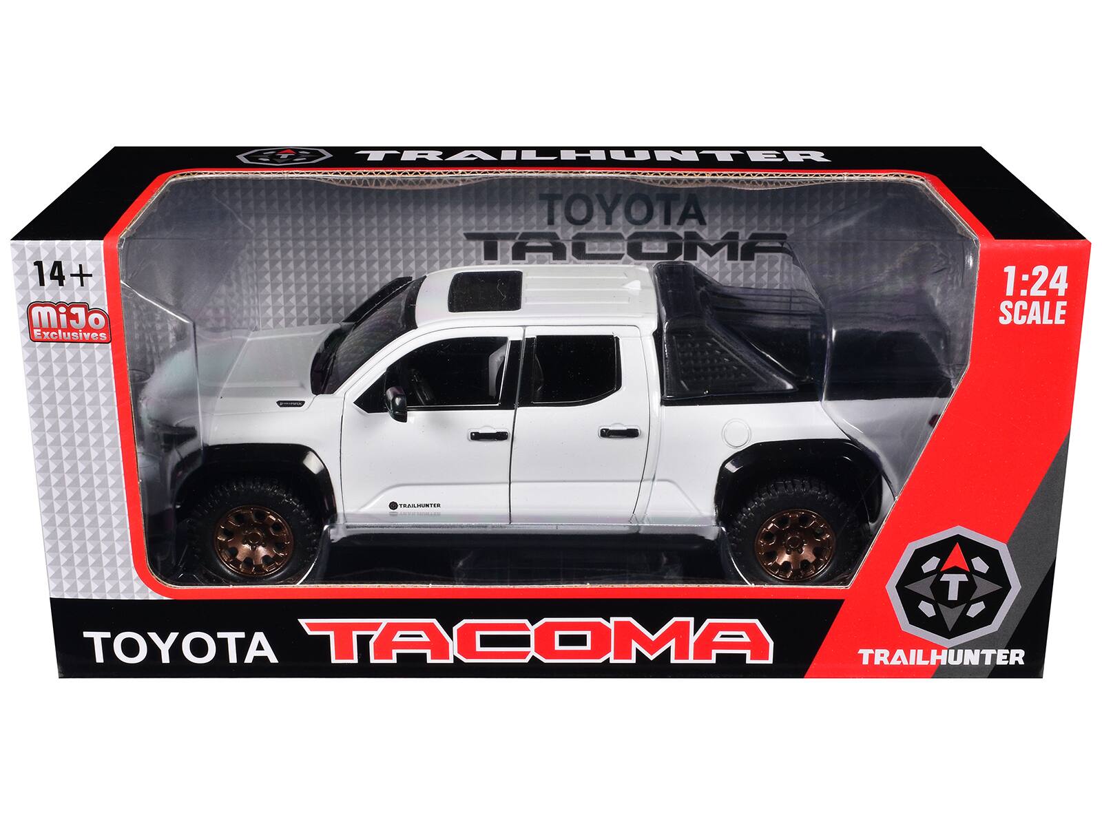 TRAILHUNTER  
14+ MiJo Exclusives  
TOYOTA TACOMA  
1:24 SCALE  
TRAILHUNTER  
TOYOTA TACOMA TRAILHUNTER