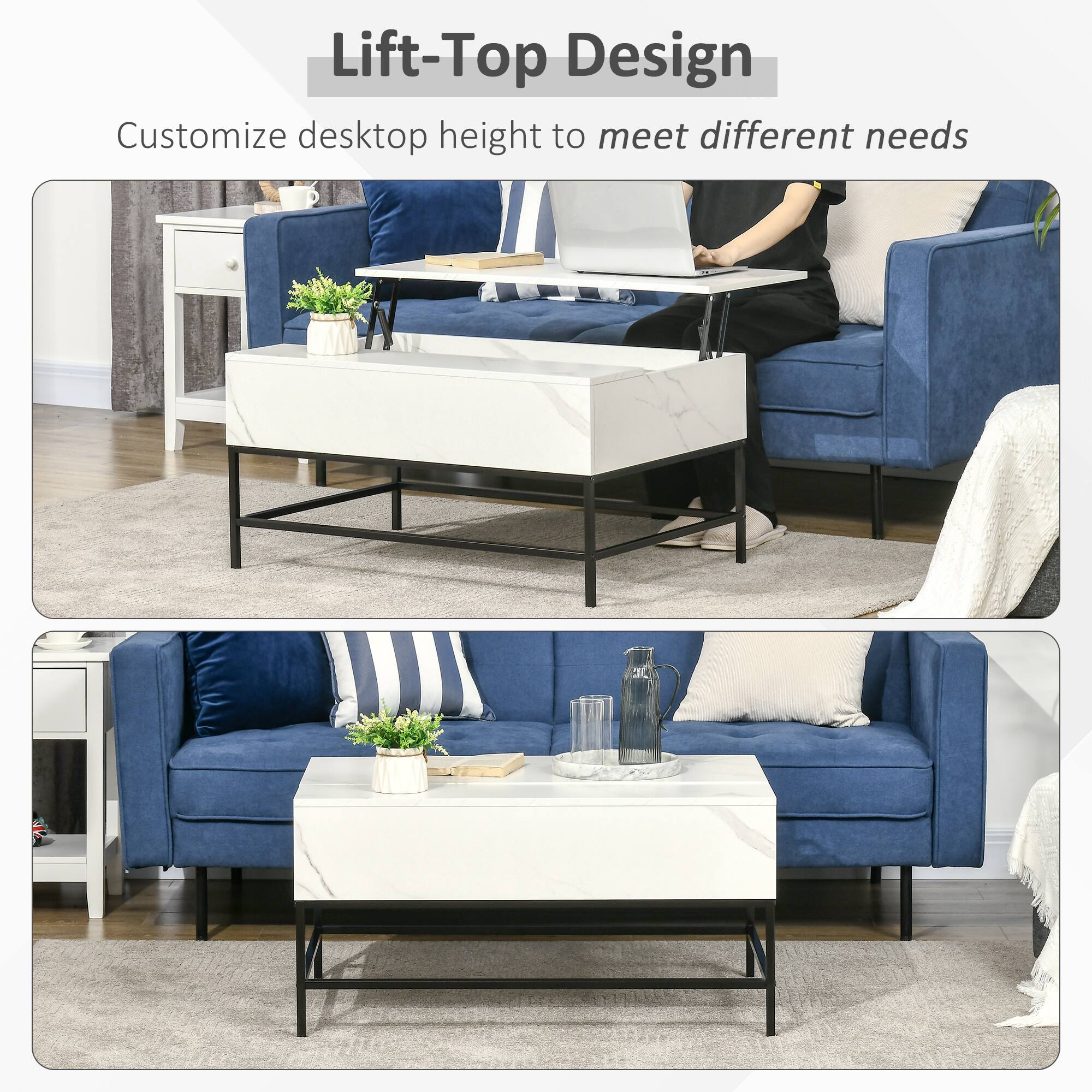 Lift-Top Design  
Customize desktop height to meet different needs