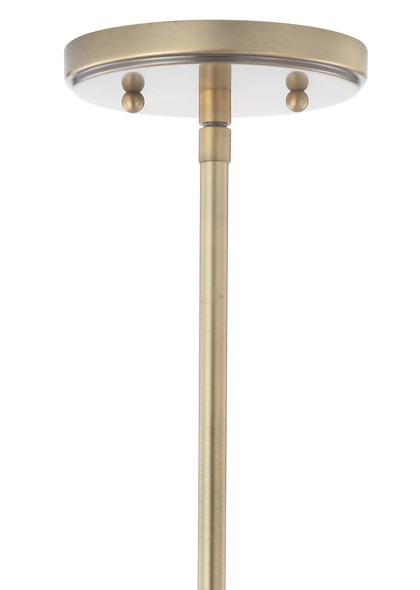 Alt View 5. Jonathan Y - Kurtz 9.5" Adjustable Drop Metal/Glass LED Pendant, Brass Gold/White - Brass Gold/White.
