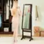 Alt View 12. Costway - Mirrored Jewelry Cabinet Organizer Storage Stand with LED Lights Clearance Brown - Brown.