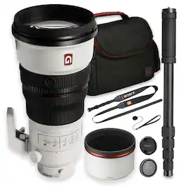 Bundle - Sony - FE 300mm f/2.8 GM OSS Lens (SEL300F28GM) + Camera Bag + Monopod + Cap Keeper - Black