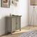 Left. Simpli Home - Redmond Low Storage Cabinet - Distressed Grey.