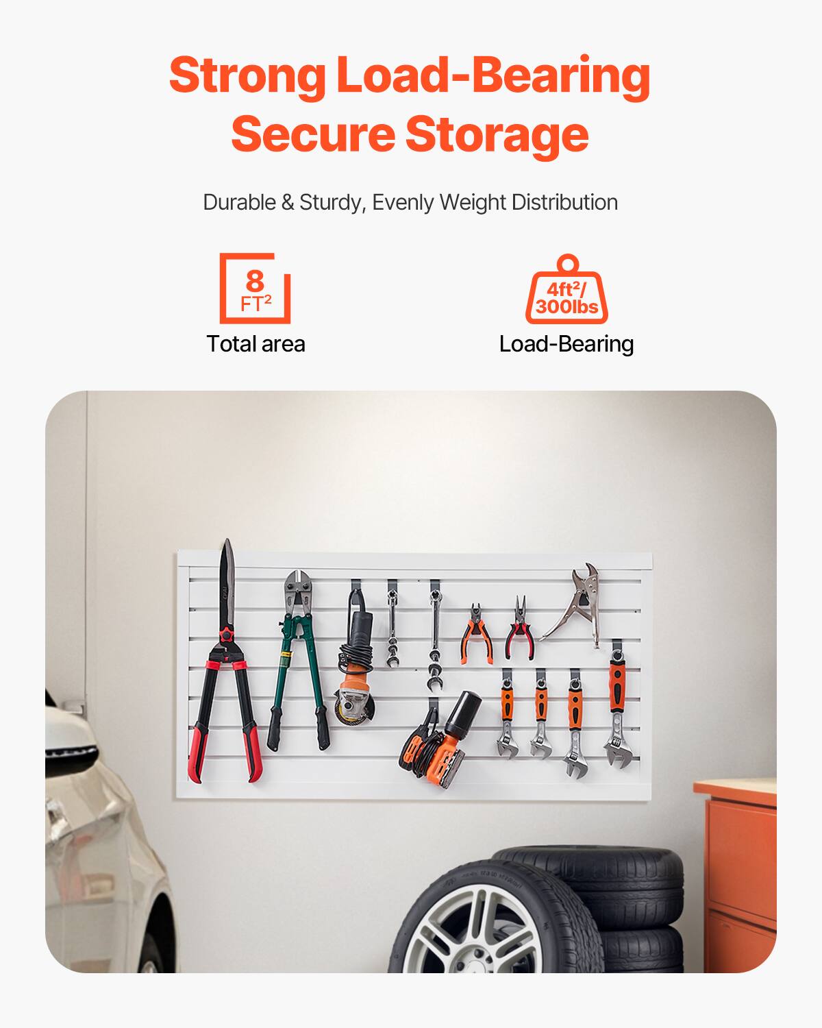 Strong Load-Bearing Secure Storage

Durable & Sturdy, Evenly Weight Distribution

8 FT²  
Total area

4ft²/300lbs  
Load-Bearing