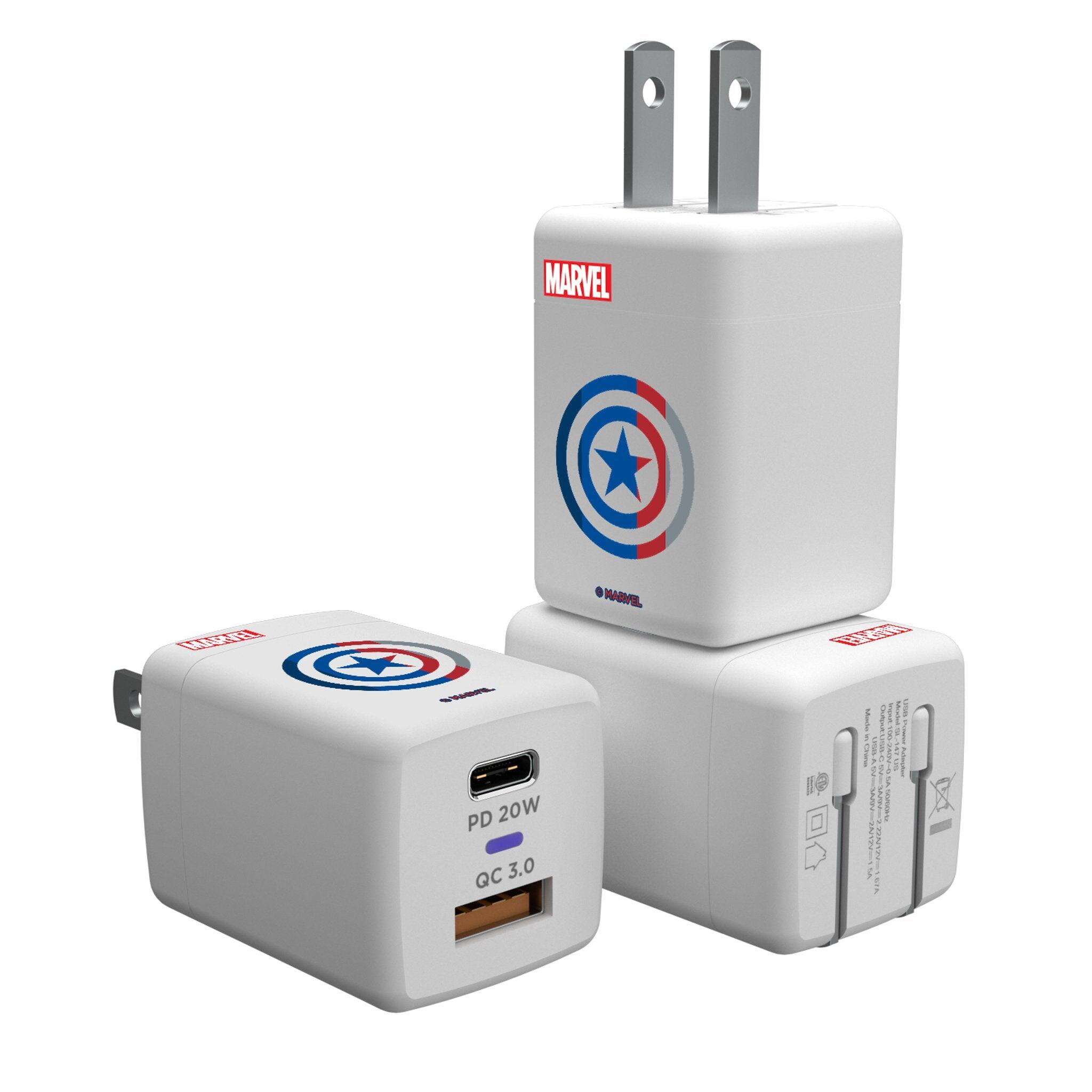 Keyscaper - Marvel Sigil USB A/C Charger - Captain America