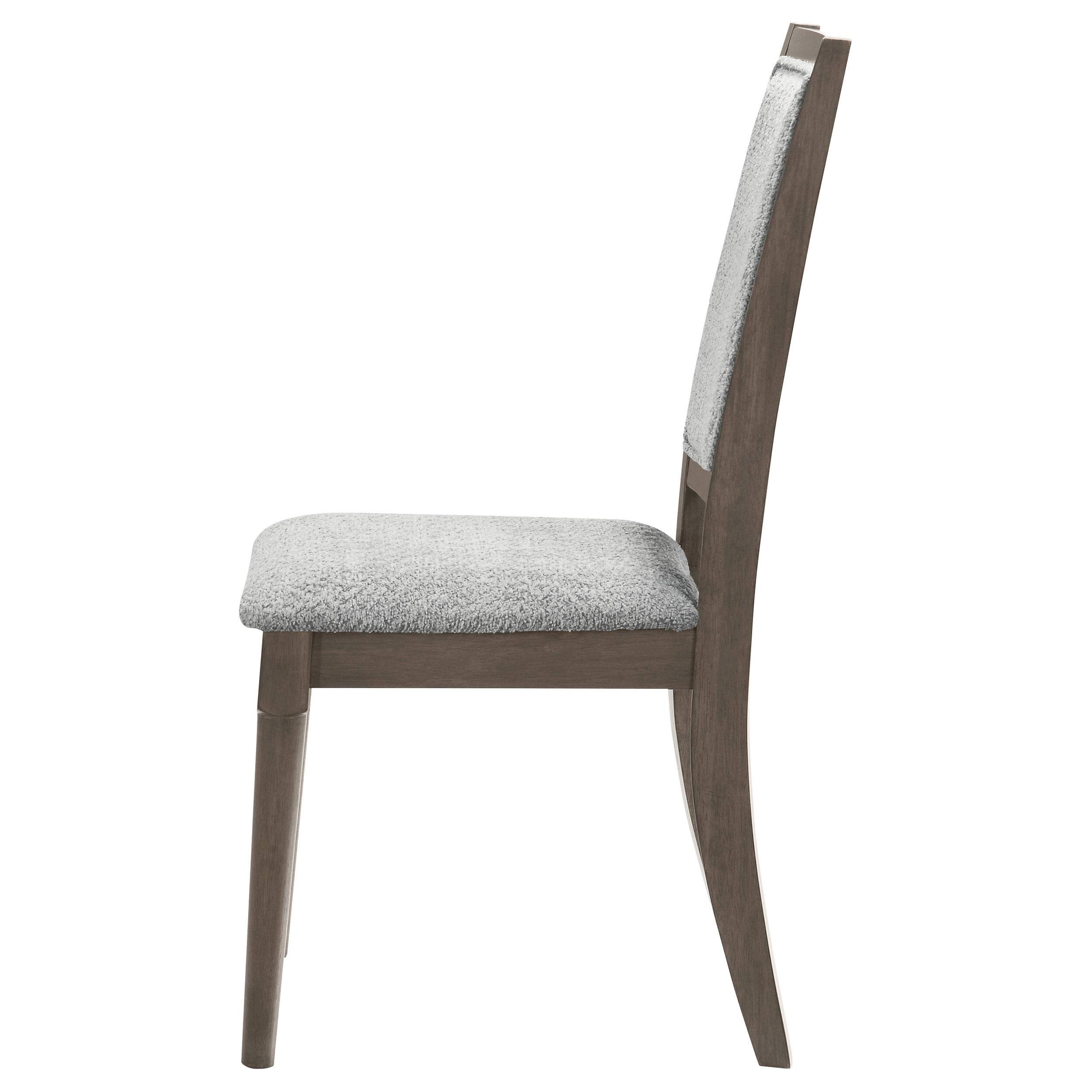 Alt View 3. Manhattan Lane - Nolan Dining Chair Set of 2, Gray Fabric, Dark Brown Hardwood Frame - Brown, Gray.