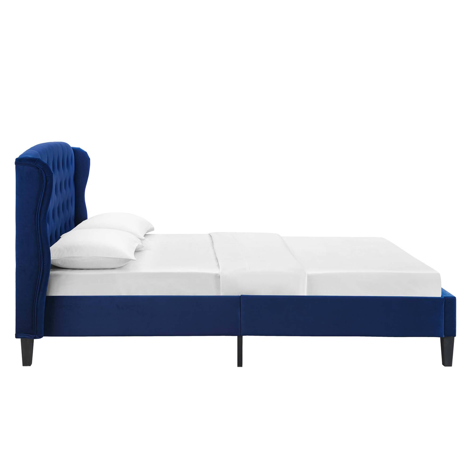 Back. Modway - Current Performance Velvet Twin Platform Bed - Red.