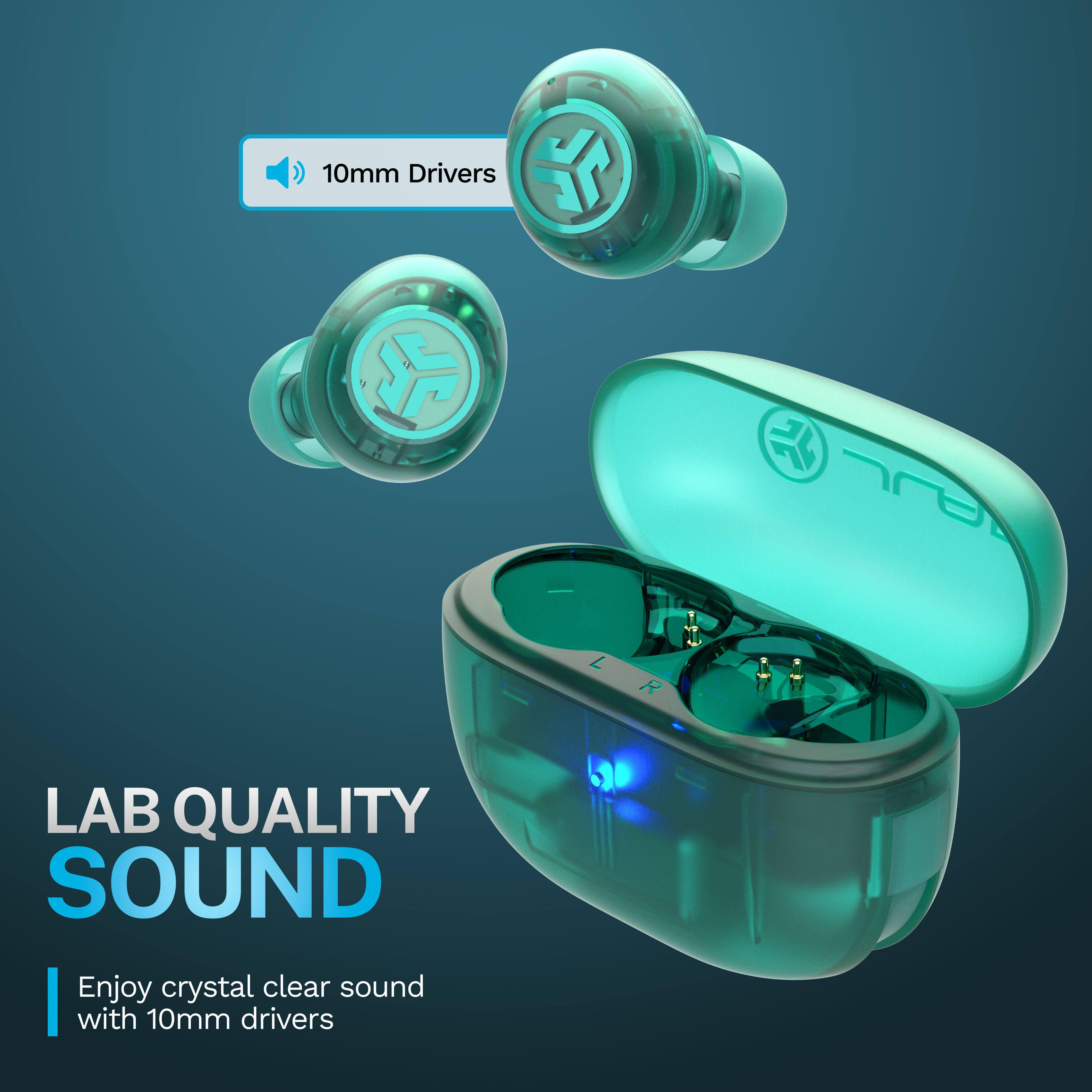 10mm Drivers, LAB QUALITY SOUND, Enjoy crystal clear sound with 10mm drivers