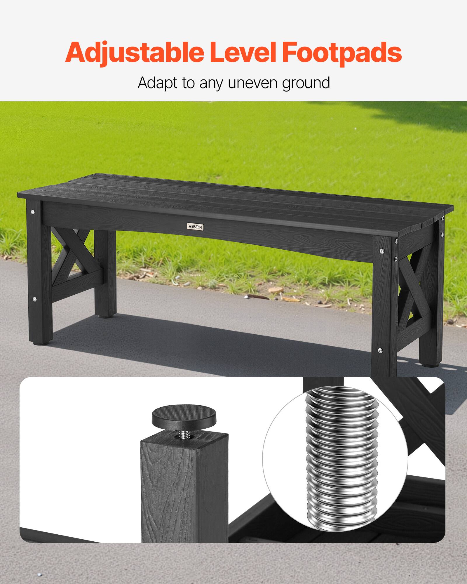 Adjustable Level Footpads  
Adapt to any uneven ground