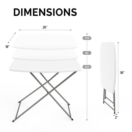DIMENSIONS 26" 27.6" 18" 26" 24.7" 36" 2"