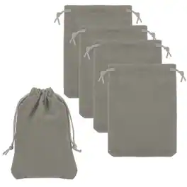 Unique Bargains - Headphone Bag, 5pcs 5.91x4.72 Inch Travel Headset Carrying Storage Pouch Soft Drawstring for Over-Ear Headphones - Gray