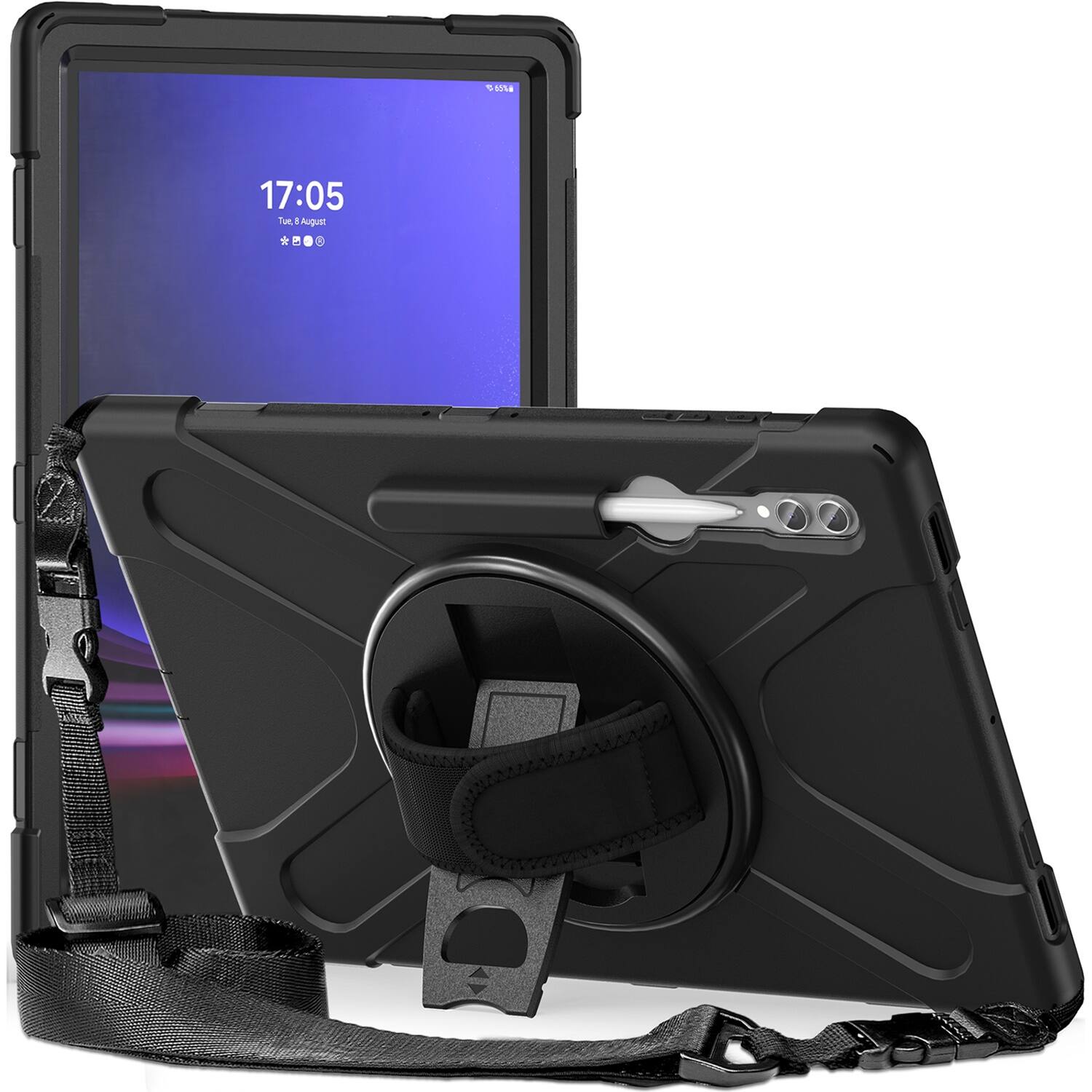 Alt View 12. SaharaCase - DEFENSE-X Series Case for Samsung Galaxy Tab S10 Ultra, Tab S9 Ultra, and Tab S8 Ultra - Black.