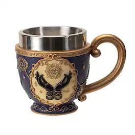 Pacific Trading - Tarot Tea Cup 8 floz Resin And Stainless Steel Mug with Mystical Symbols Ideal for Coffee Tea Drinks - Multicolor