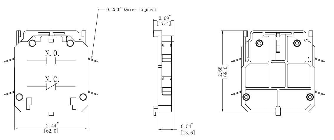 0.250" Quick Connect  
0.69" [17.4]  
N.O.  
N.C.  
2.44" [62.0]  
0.54" [13.6]  
2.68" [68.0]
