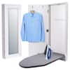 Front. Ivation - Ironing Board, Wall Mounted Ironing Board Cabinet W/Left Side Door, Mirror & Lever - White.