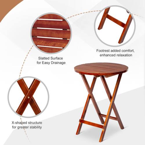 Slatted Surface for Easy Drainage  
X-shaped structure for greater stability  
Footrest added comfort, enhanced relaxation