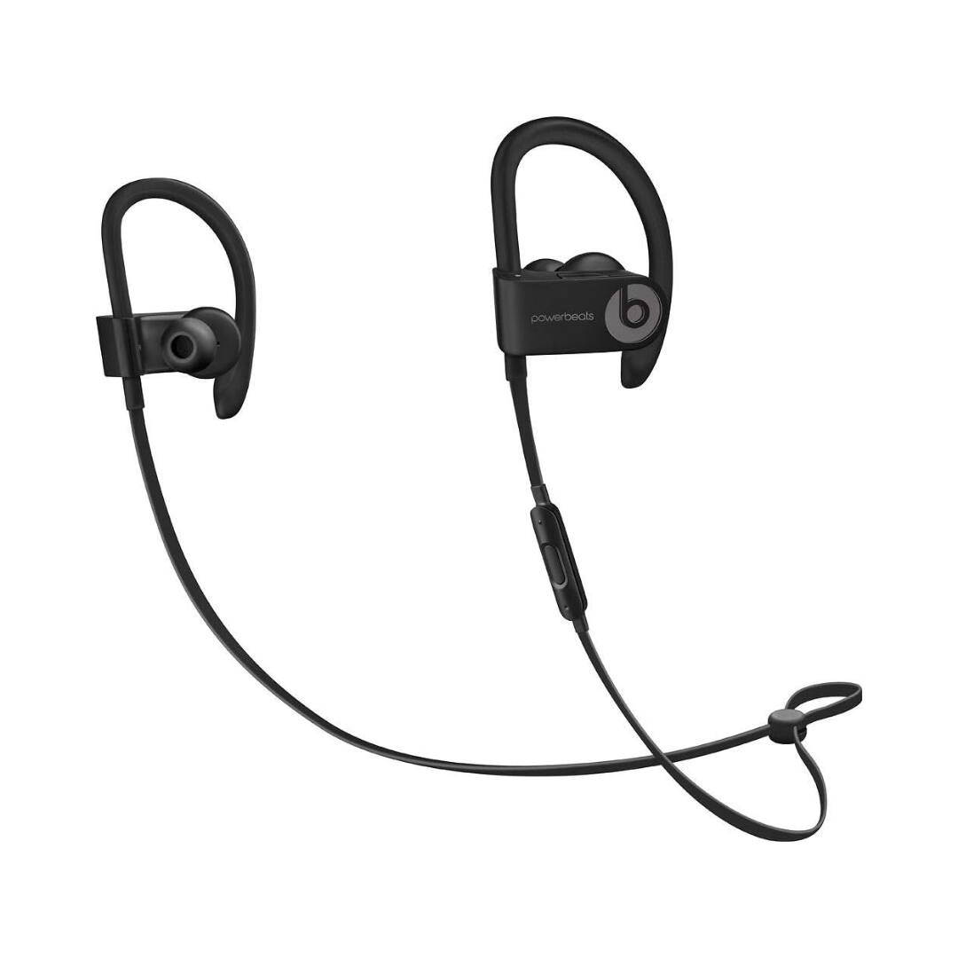 Front. Beats - Powerbeats3 Wireless In-Ear Headphones, Black – Bluetooth Sports Earbuds (Renewed).