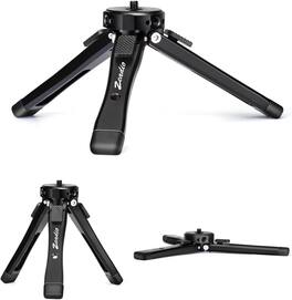 Schertz - Heavy Duty Mini Metal Tripod Stand, Universal Table Tripod for Camera, Gimbal, Action Cam, Mic & LED Light (88lb Load)