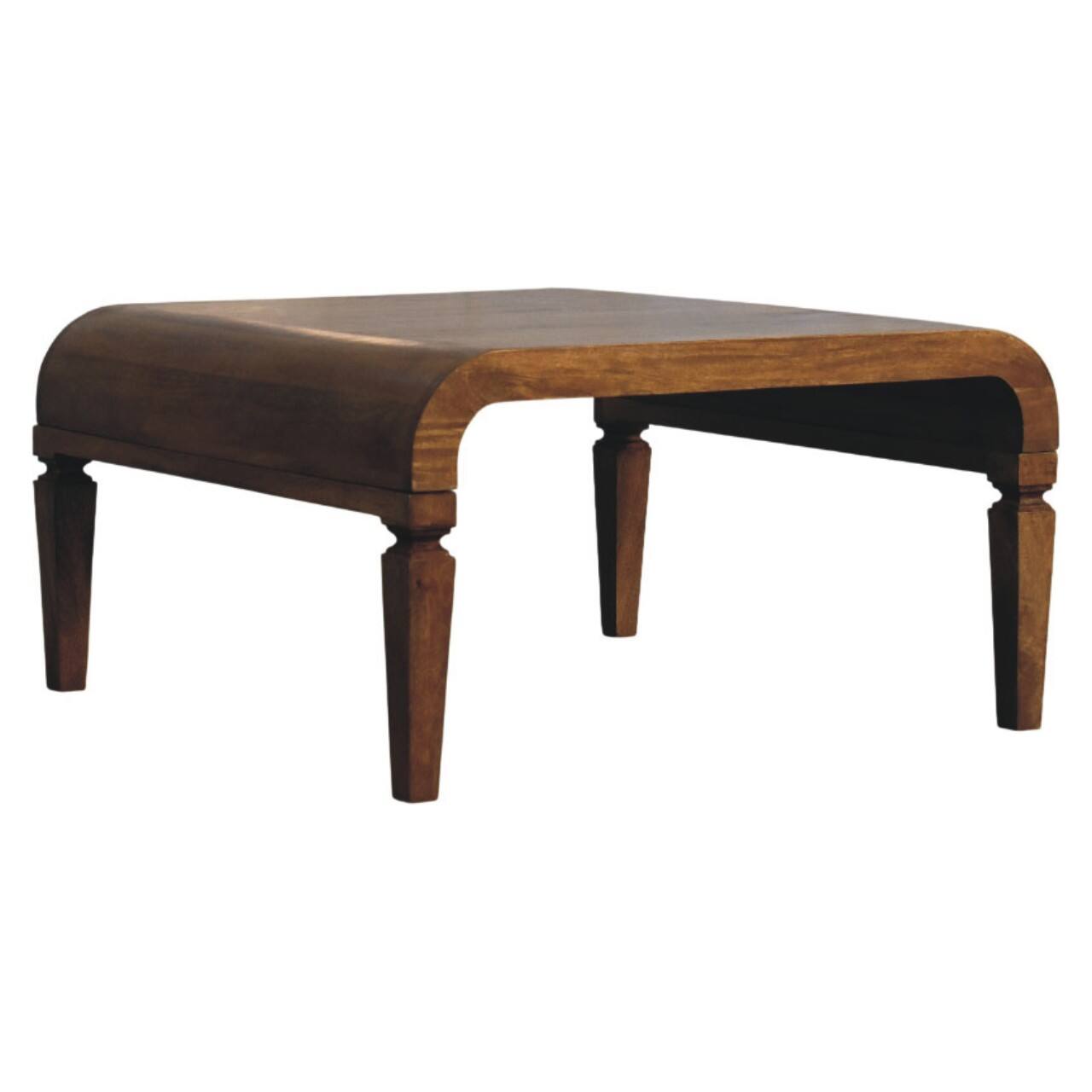 Left. Artisan Furniture - Artisan Furniture Solid Wood Curved Frame Coffee Table, Brown - Brown.